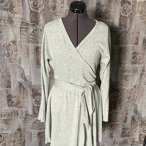 Elegant Gray Wrap Dress